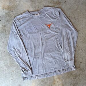 Comfort Colors Texas Longhorns Long Sleeve Shirt Mens Large Gray UT Austin